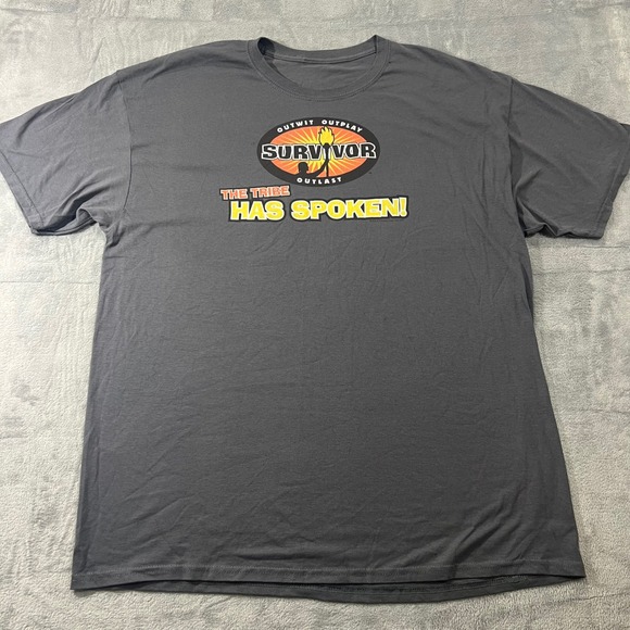 Survivor Other - Survivor The Tribe Has Spoken Graphic Tee Gray Mens XL Outwit‎ Outplay Outlast